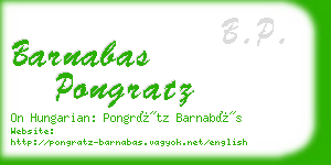 barnabas pongratz business card